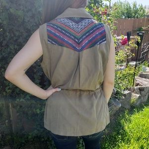 Sugarlips bohemian army green vest